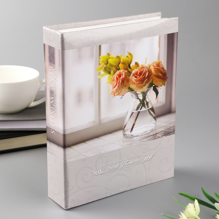 Фотоальбом на 200 фото 10х15 см "Нежный букет в вазе" 23х18х5,5 см
