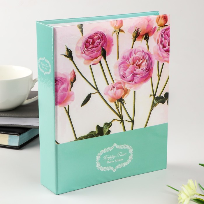 Фотоальбом на 200 фото 10х15 см "Розовые пионы" 23х18х5,5 см
