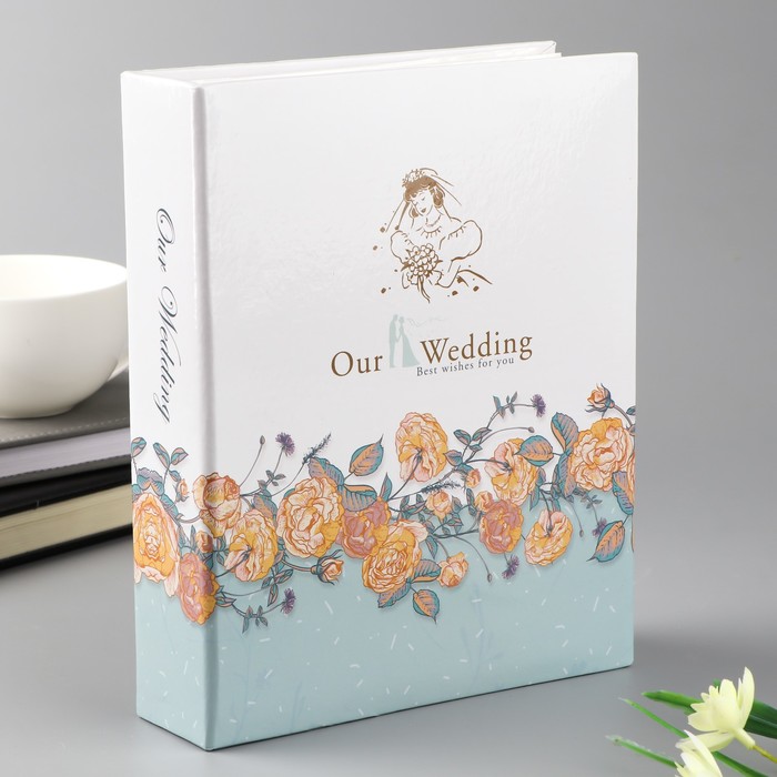 Фотоальбом на 200 фото 10х15 см "Наша свадьба. Цветочная изгородь" 23х18х5,5 см