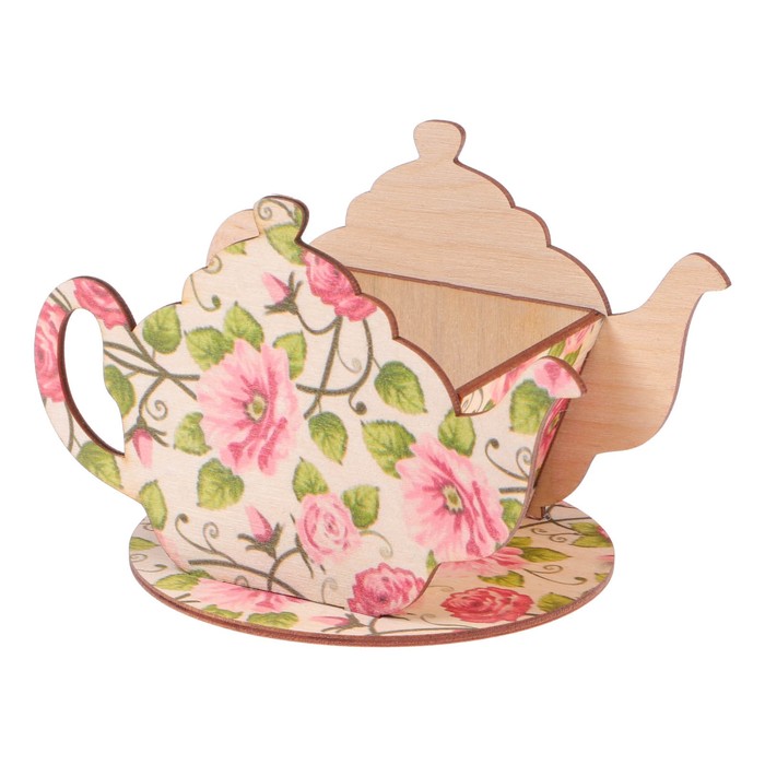 Чайный домик "Чайничек с цветами" 15х8,5х10см
