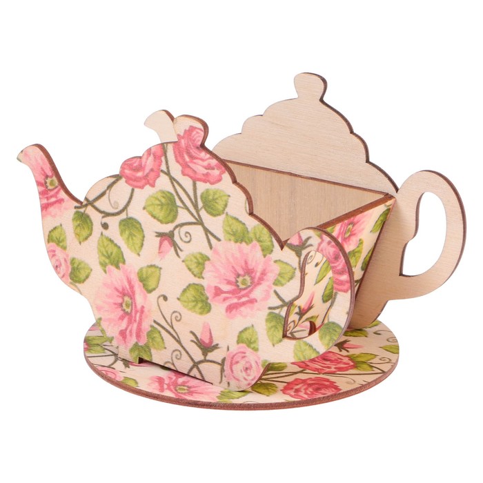 Чайный домик "Чайничек с цветами" 15х8,5х10см