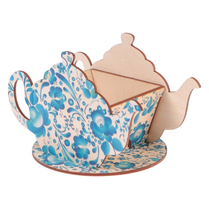 Чайный домик "Чайничек с гжелью" 15х8,5х10см