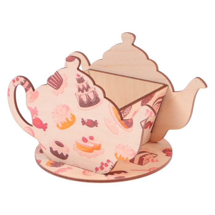 Чайный домик "Чайничек со сладостями" 15х8,5х10см