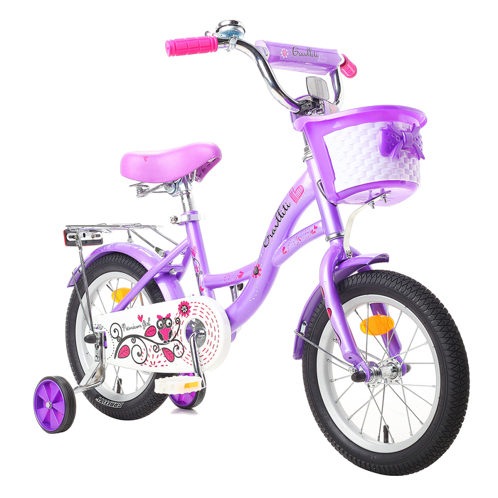 Велосипед 14" Graffiti Premium Girl RUS, цвет сиреневый