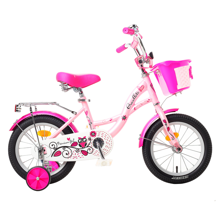 Велосипед 14" Graffiti Premium Girl RUS, цвет розовый