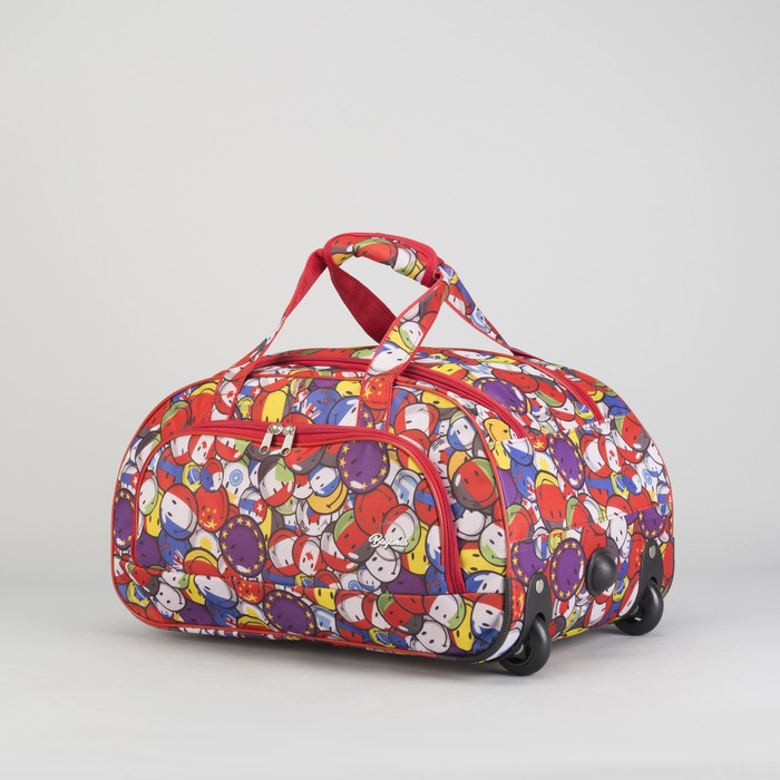 Сумка дорожная на колесах "Шарики", 1 отдел на молнии, наружный карман, разноцветная