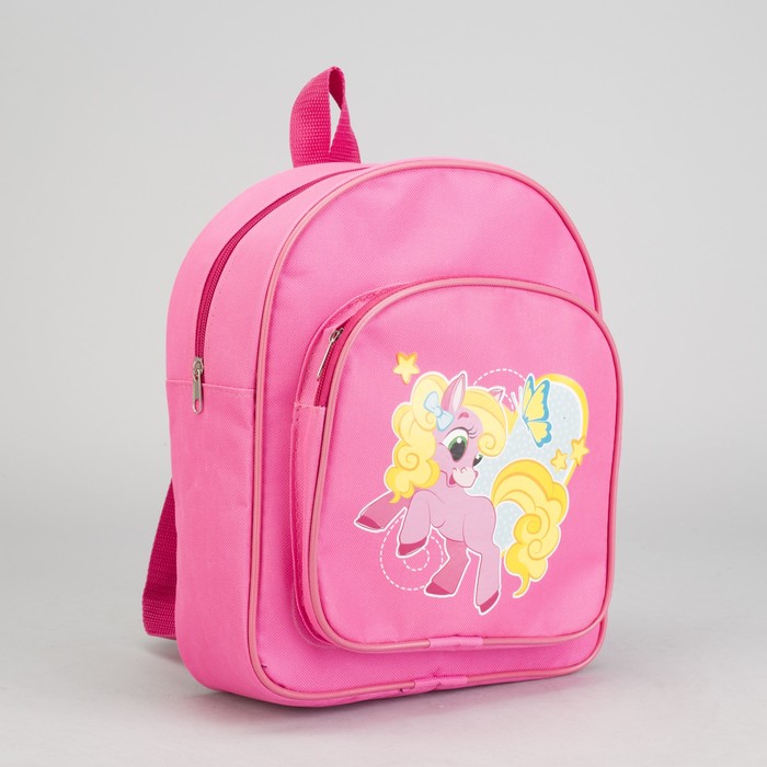 Рюкзак детский "Пони", 1 отдел на молнии, наружный карман, цвет розовый