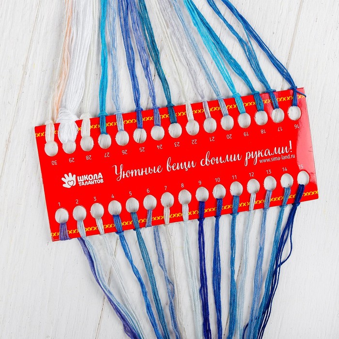 Вышивка крестиком на мешочке "Гжель"