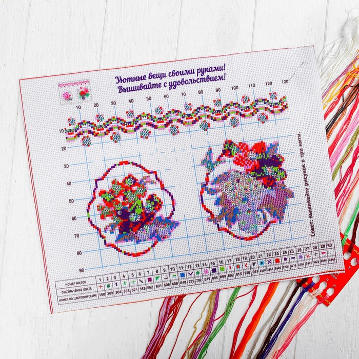 Вышивка крестиком на мешочке "Ягода"