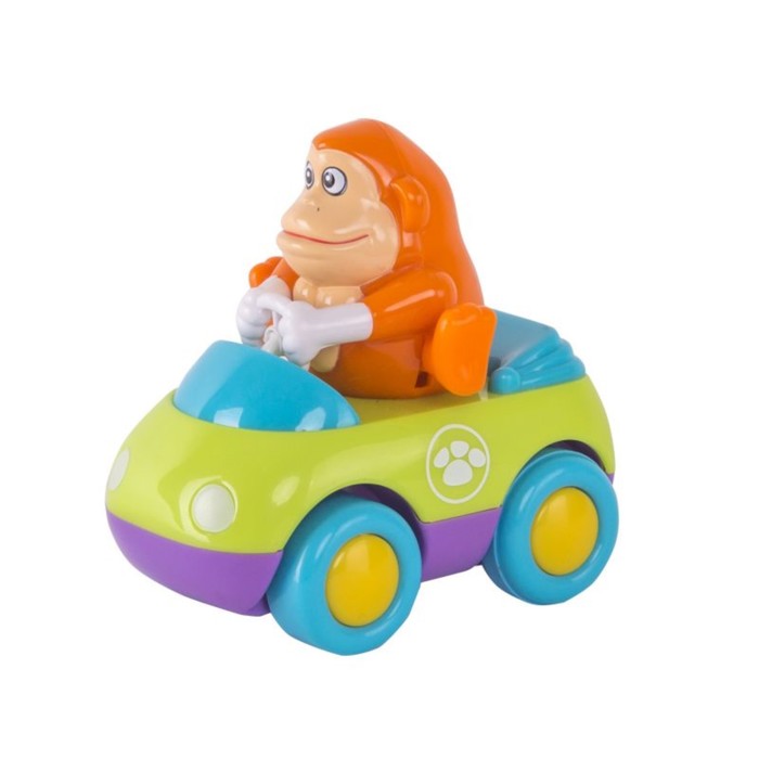 Зверушки на колёсиках "Обезьянка и бульдог", 2 шт.