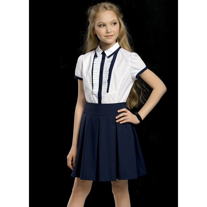 Блузка для девочки, рост 158 см, цвет белый