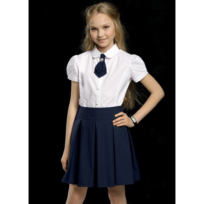 Блузка для девочки, рост 158 см, цвет белый