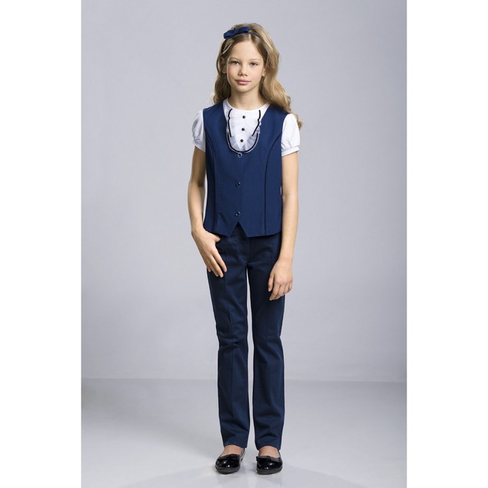 Жилет для девочки, рост 146 см, цвет синий