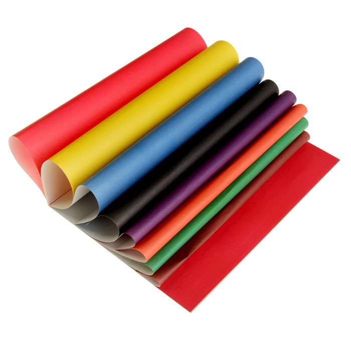 Набор для детского творчества А4 "Озорной щенок" картон цветной 8 листов + бумага цветная 16 листов