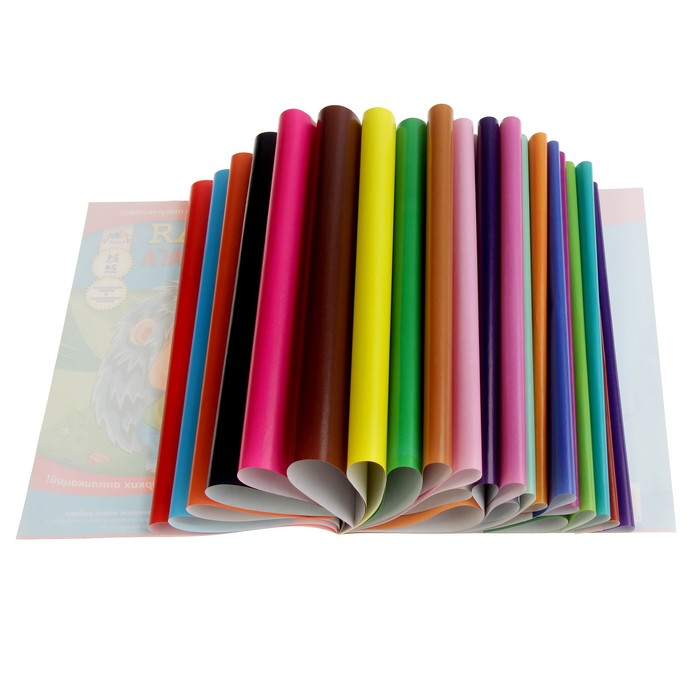 Бумага цветная А4, 24 листа, 24 цвета "Слоненок", мелованная