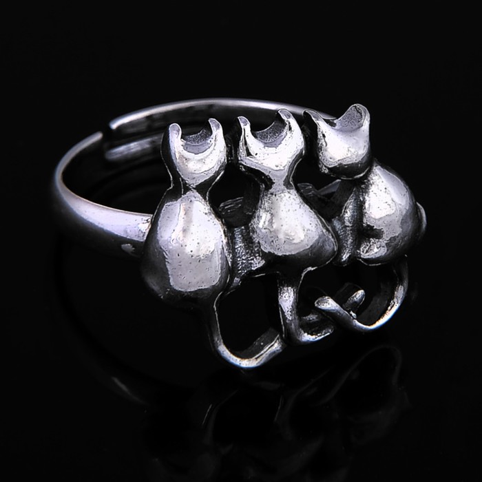 Кольцо "Трикота", цвет чернёное серебро