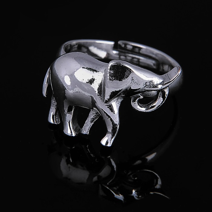 Кольцо "Трубач", цвет чернёное серебро