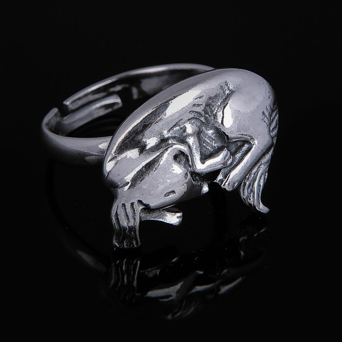 Кольцо "Сонья", цвет чернёное серебро