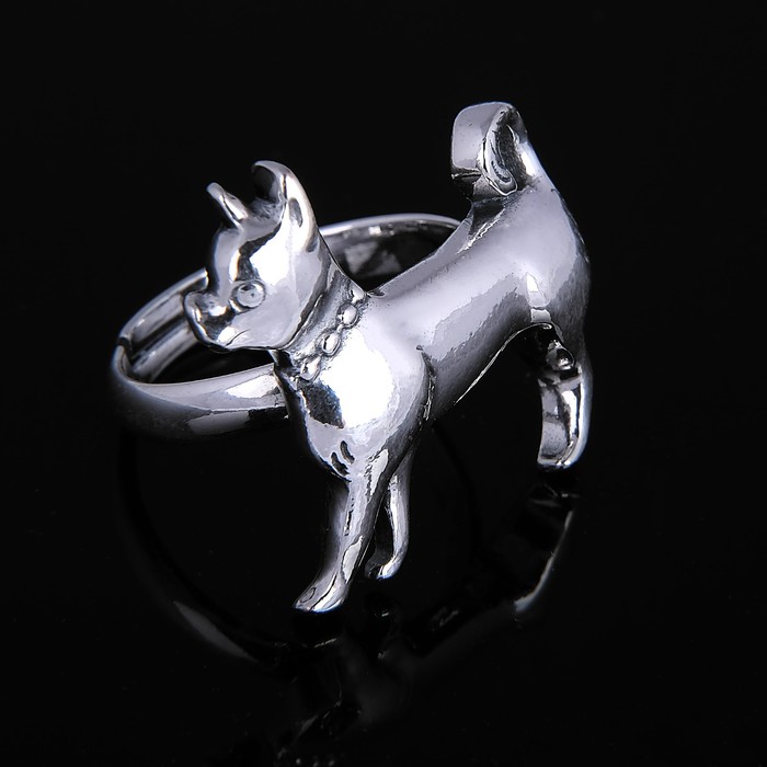 Кольцо "Пен", цвет чернёное серебро