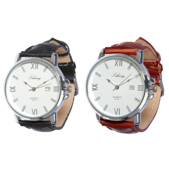 Часы наручные мужские, ремешок из кожзаменителя микс