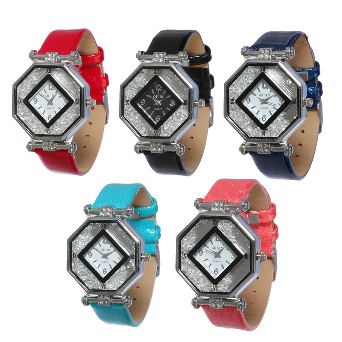 Часы наручные женские, ремешок из кожзаменителя микс