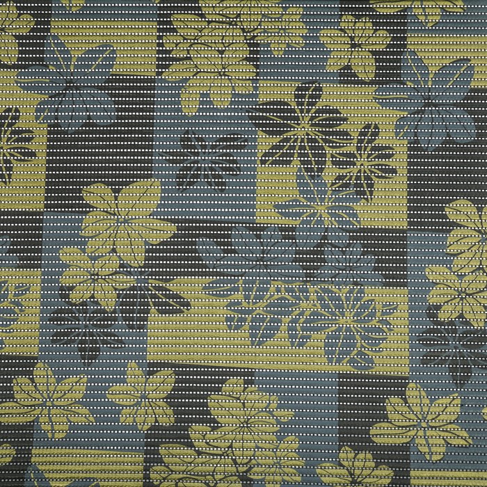 Коврик напольный ПВХ "Иллюзия. Цветы", черно-золотой 0,65 х 15м