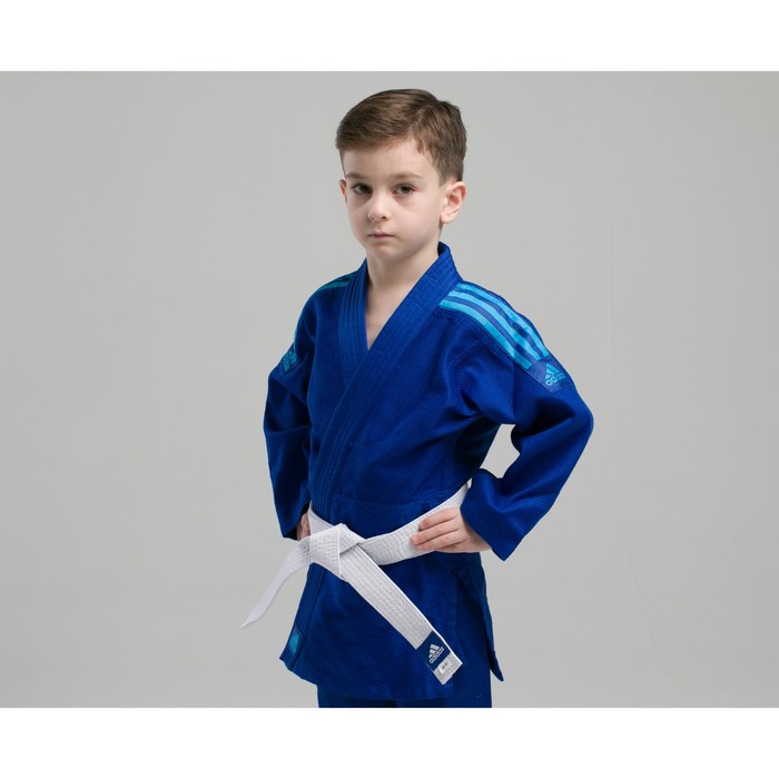 Кимоно для дзюдо Club без пояса, цвет синий с голубым, р-р 160, 350 гр/м2