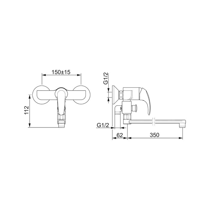 Смеситель для ванны и душа Oras Polara 1446Y