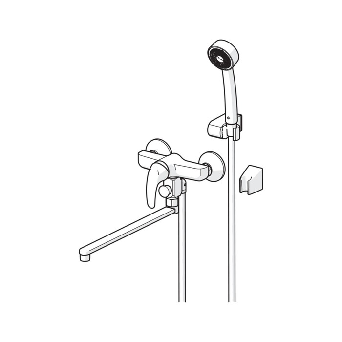 Смеситель для ванны и душа Oras Polara 1447Y с душевым комплектом Appollo