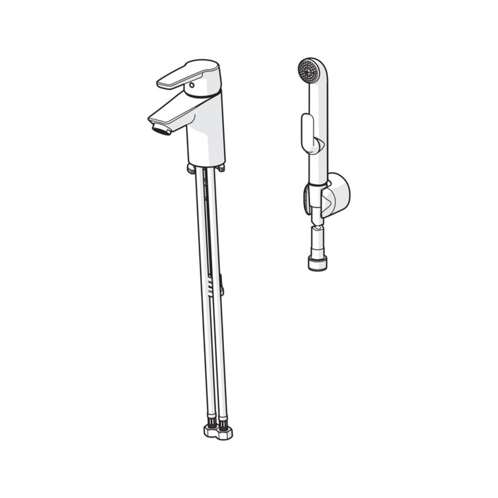 Смеситель для раковины Oras Saga 3912F с ручным душем Bidetta