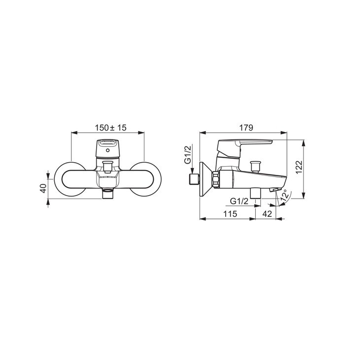 Смеситель для ванны и душа Oras Saga 3940Y с фиксированным изливом