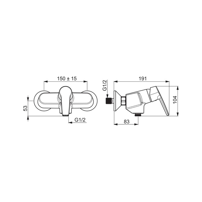Смеситель для душа Oras Saga 3960Y в комплекте с эксцентриками 150 cc и отражателями
