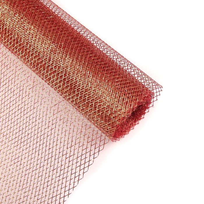 Сетка для цветов крупная "Россыпь блесток" красная 48 см х 4,5 м