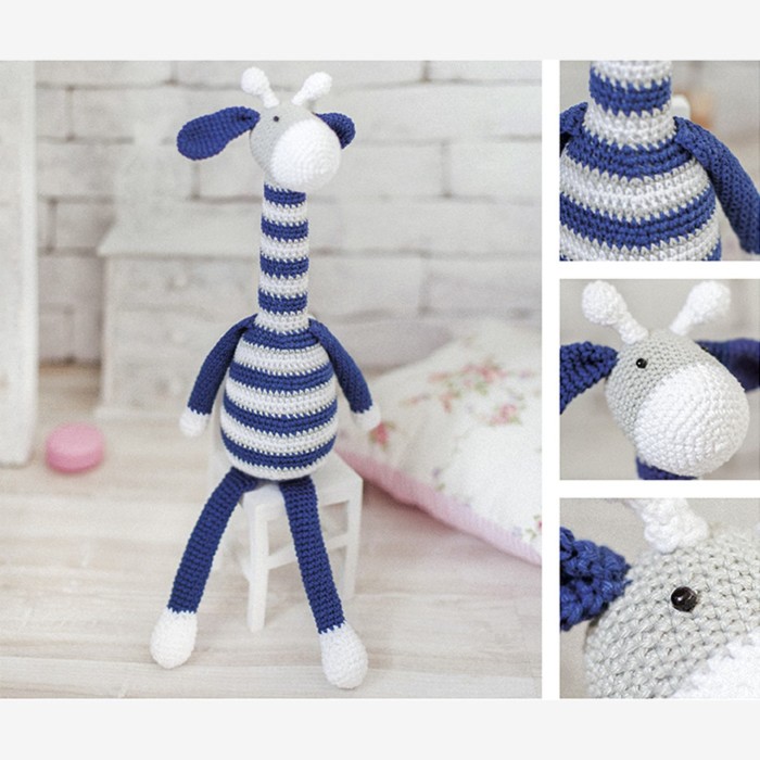 фото Амигуруми: мягкая игрушка «жирафик майлз», набор для вязания, 10 × 4 × 14 см арт узор