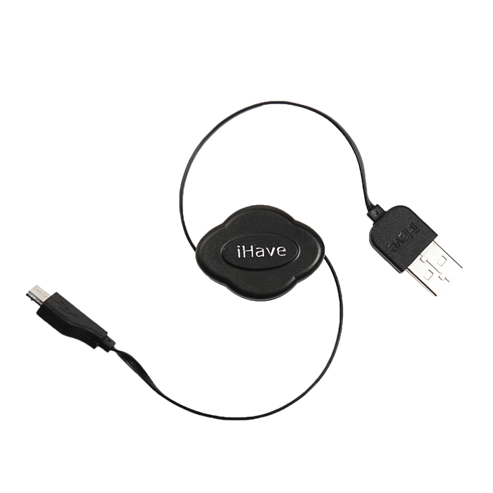 Кабель-рулетка BL Belsis 1006 microUSB, переходник miniUSB, 0,7 м