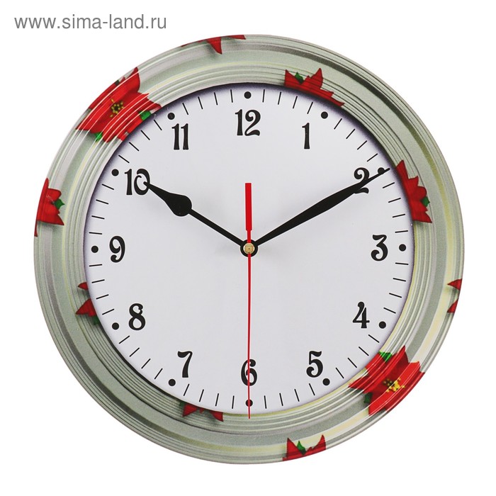 фото Часы настенные классика, круглые 24 см микс
