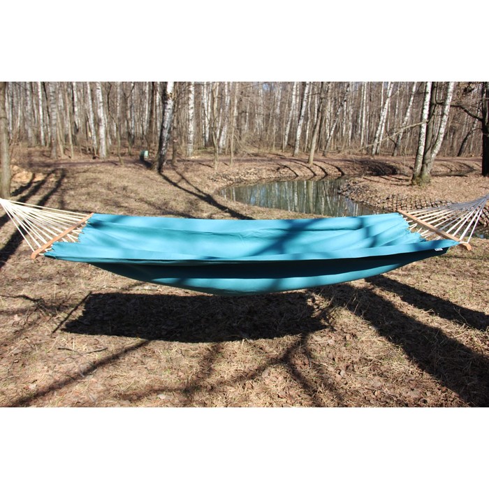 Гамак из льна с планкой бирюзовый RG-14
