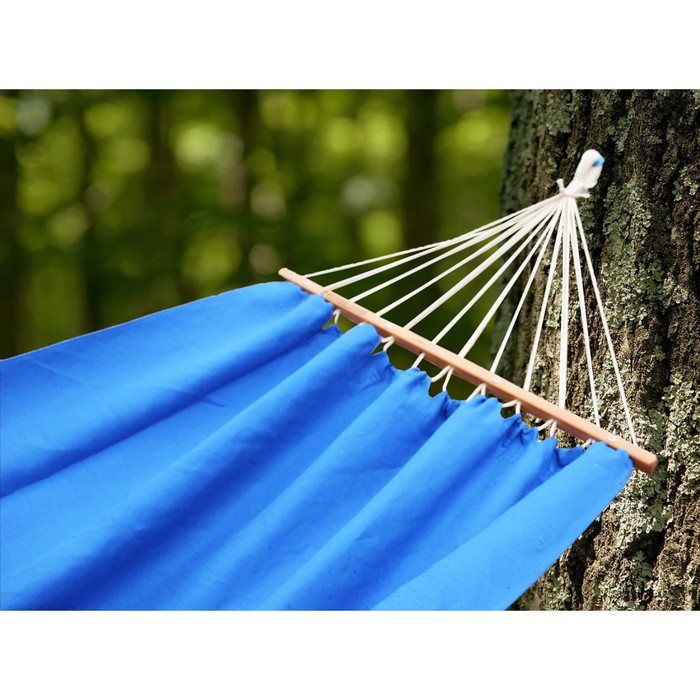 Гамак из льна с планкой синий RG-14