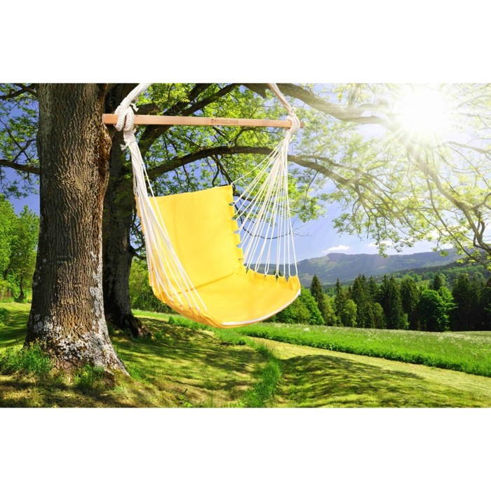 Кресло гамак из льна с поролоновыми вставками желтый RGK-4