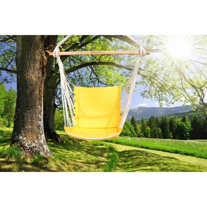 Кресло гамак из льна с поролоновыми вставками желтый RGK-4