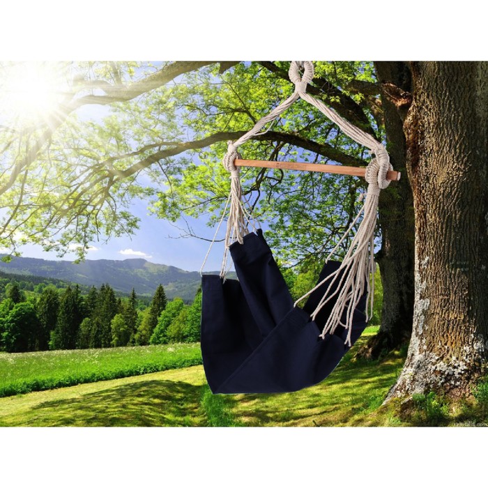 Кресло гамак из льна темно-синий "джинс" RGK-5