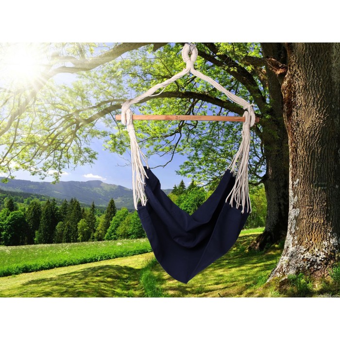 Кресло гамак из льна темно-синий "джинс" RGK-5