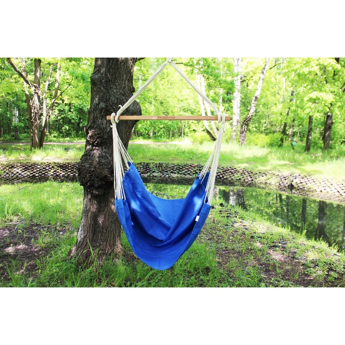 Кресло гамак из льна синий RGK-5