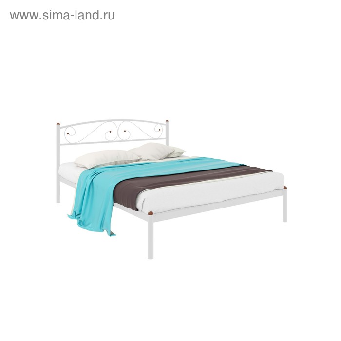кровать вероника люкс 1400×1900 мм металл цвет чёрный Кровать «Вероника», 1400×1900 мм, металл, цвет белый