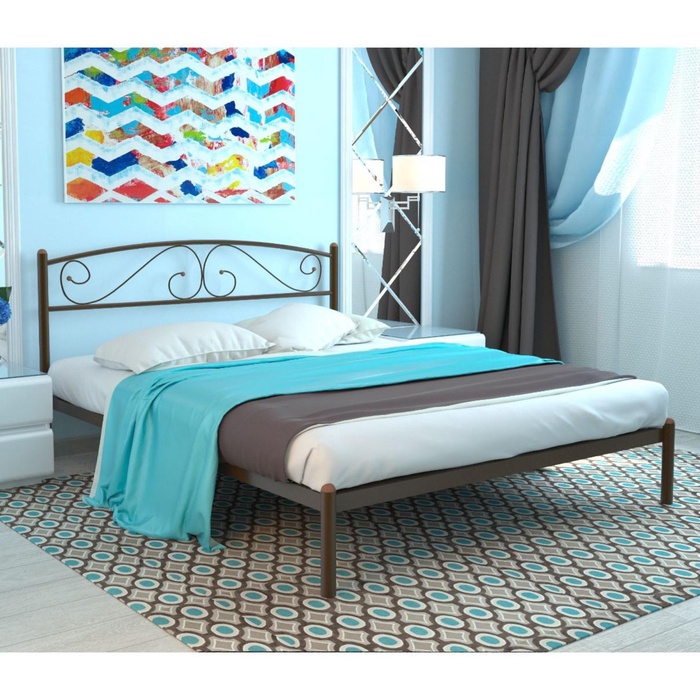 Кровать "Вероника", 200x120 cм, каркас коричневый