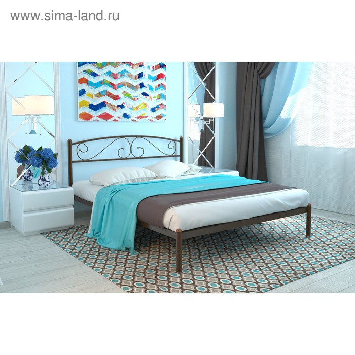 Кровать «Вероника», 1400×1900 мм, металл, цвет коричневый кровать надежда 1400×1900 мм металл цвет белый