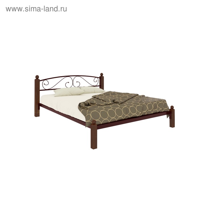 кровать вероника 1600×2000 мм металл цвет чёрный Кровать «Вероника Люкс», 1600×2000 мм, металл, цвет коричневый