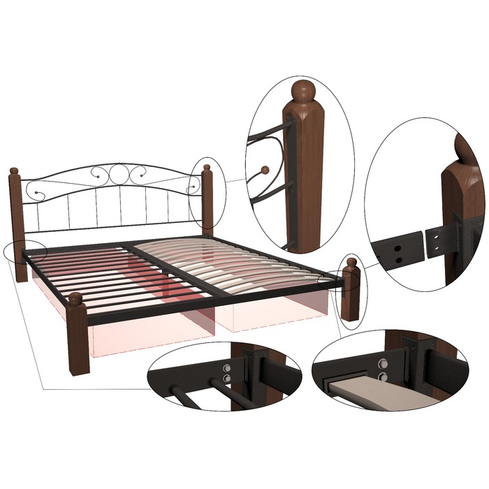 Кровать "Вероника Мини Люкс Плюс", 200x90 cм, каркас белый