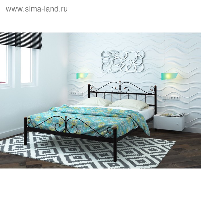 Кровать «Диана Плюс», 1200×2000 мм, металл, цвет чёрный кровать инесса plus 1200 × 2000 мм лофт цвет каркаса чёрный
