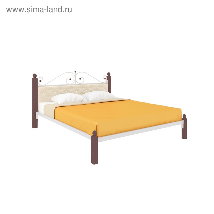 Кровать «Диана Люкс Мягкая», 1200×2000 мм, металл, цвет белый
